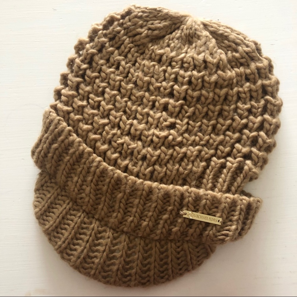 Michael Kors Brown Knit Brim Beanie